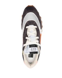 RUN OF Contrast Panelling Suede Low Top Sneakers