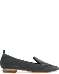 Charcoal Suede Ballerina Shoes