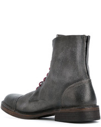 Diesel Contrast Lace Up Ankle Boots