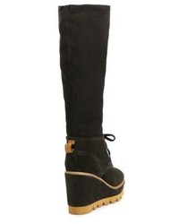 See by Chloe Ethel Suede Lace Up Wedge Boots