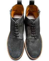 Maison Martin Margiela Grey Leather Canvas Ankle Boots