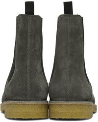 Saint Laurent Grey Suede Nevada Boots