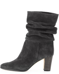 Manolo Blahnik Knight Slouchy Suede Boot Alaska Gray