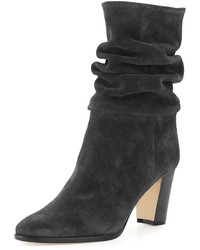 Manolo Blahnik Knight Slouchy Suede Boot Alaska Gray