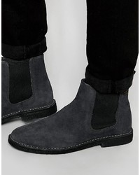 Asos Brand Chelsea Desert Boots In Gray Suede
