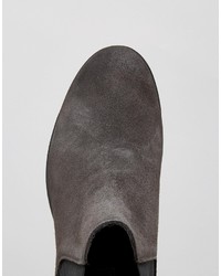Asos Chelsea Boots In Gray Suede With Speckle Sole