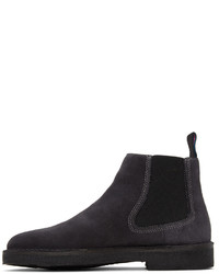 Paul Smith Ps By Grey Suede Dart Chelsea Boots