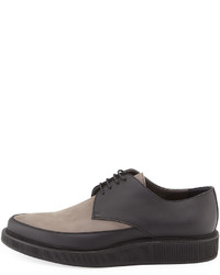 Lanvin Suede Leather Derby Creeper Gray