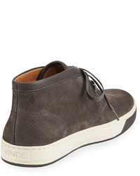 Vince Abe 2 Suede Chukka Sneaker With Leather Trim Gray