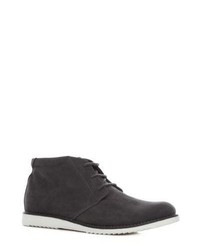 New Look Dark Grey Contrast Sole Lace Up Desert Boots