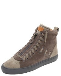 Charcoal Suede High Top Sneakers