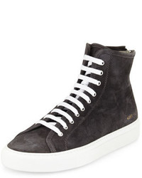 Charcoal Suede High Top Sneakers