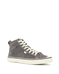 Cariuma Oca High Stripe Charcoal Grey Suede Sneaker