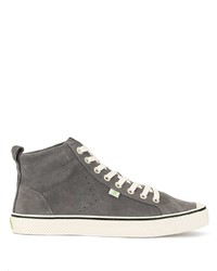 Cariuma Oca High Stripe Charcoal Grey Suede Sneaker