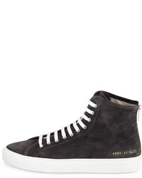 Common Projects Tournat Suede High Top Sneaker Dark Gray