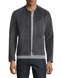 Men's Charcoal Suede Jackets by Michael Kors | Lookastic