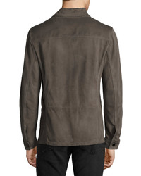 Tom Ford Suede Utility Shirt Jacket Gray