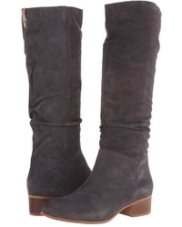Charcoal Suede Knee High Boots