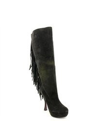 Mojo Moxy Bewitched Black Suede Fashion Knee High Boots