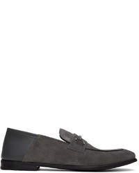 Dunhill Grey Suede Chiltern Roller Bar Loafers