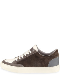 Brunello Cucinelli Suede Leather Low Top Sneakers Gray