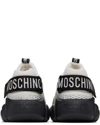Moschino White Gray Teddy Sneakers