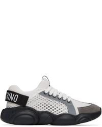 Moschino White Gray Teddy Sneakers