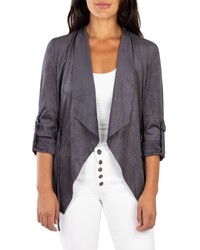 Charcoal Suede Open Jacket