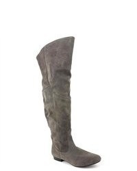 White Mountain Tallship Gray Suede Fashion Over The Knee Boots