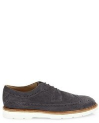 Tod's Brogue Detailed Suede Oxfords