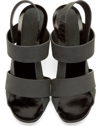 Proenza Schouler Grey Suede Slingback Sandals