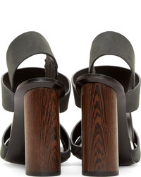 Proenza Schouler Grey Suede Slingback Sandals