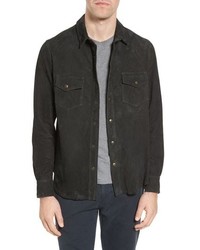Charcoal Suede Shirt Jacket