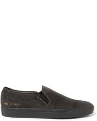 Charcoal Suede Slip-on Sneakers