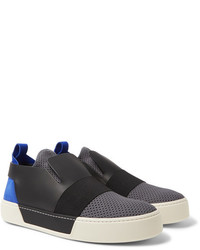 Balenciaga Leather Suede And Mesh Slip On Sneakers