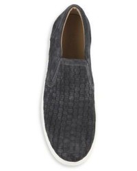 Vince Woven Suede Slip On Sneakers