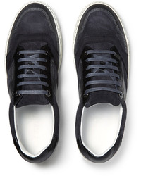 Lanvin Suede Nubuck And Metallic Leather Sneakers