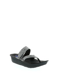 Charcoal Suede Thong Sandals