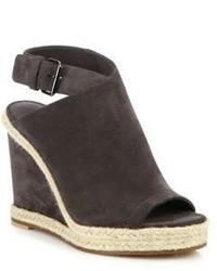 Charcoal Suede Wedge Sandals