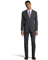 Armani Charcoal Grey 2 Button Suit With Flat Front Pants