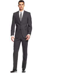 Tommy Hilfiger Charcoal Sharkskin Classic Fit Suit