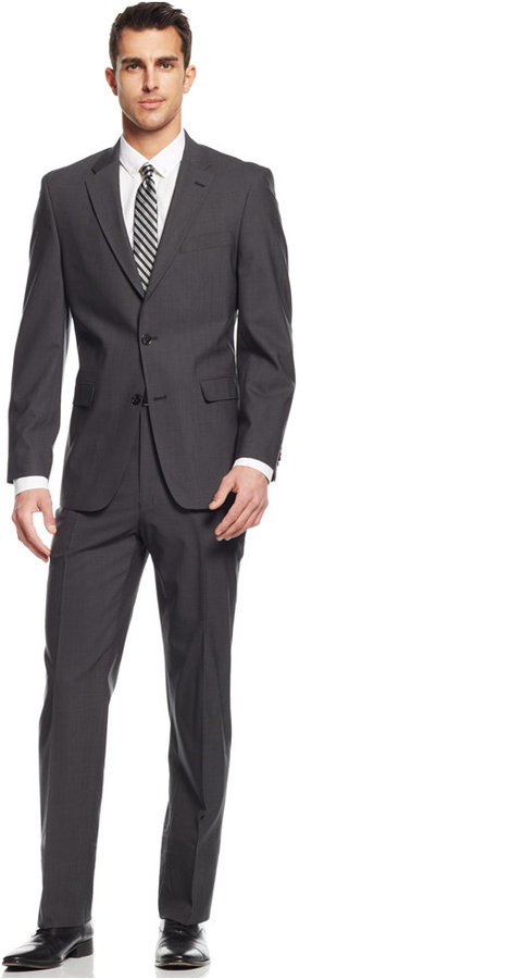 tommy hilfiger charcoal suit