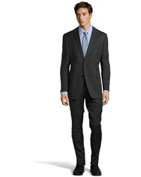 Tommy Hilfiger Charcoal Wool 2 Button Keene Suit With Flat Front Pants