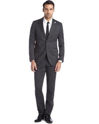Lubiam Charcoal Wool Two Button Suit With Flat Front Pants