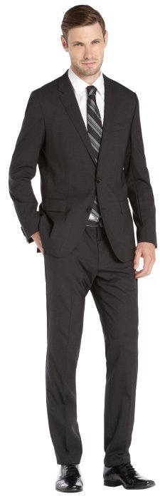 hugo boss charcoal grey suit