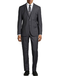 Hugo Boss Grand Central Micro Houndstooth Suit Dark Gray