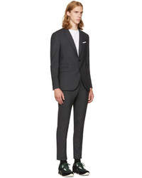 Neil Barrett Grey Gabardine Skinny Suit