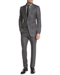 Tom Ford Oconnor Base Mini Textured Two Piece Suit Gray