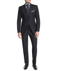 Tom Ford Oconnor Base Semi Worsted Flannel Two Piece Suit Charcoal