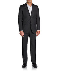 Saks Fifth Avenue BLACK Slim Fit Striped Wool Suit